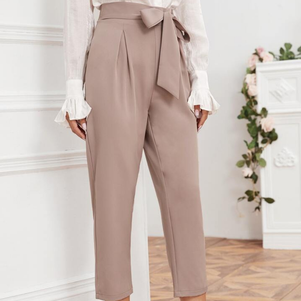 SHEIN Elegant Tan Women's Pants
